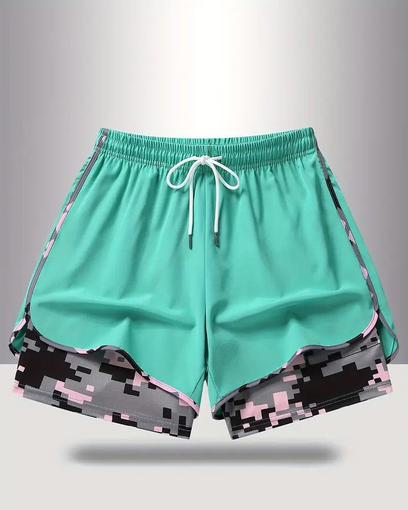 Shorts Trekkoord Camo Patchwork Anti-blootstelling