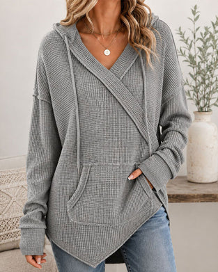 Hoodie Wafel Trekkoord Zak