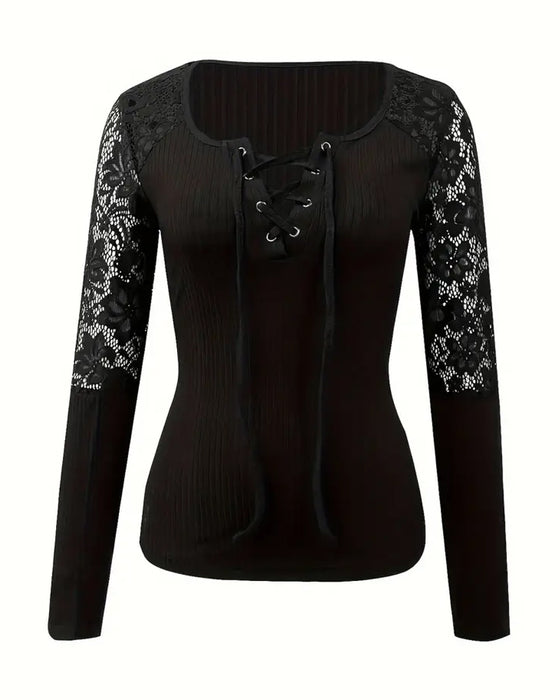 Blouse Met Striknek Gebreid
