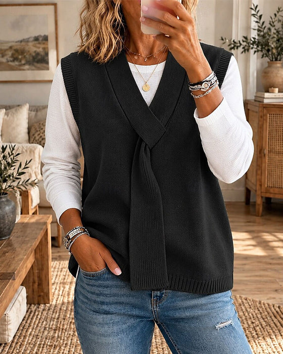 Vest Mouwloos V-Hals Trui