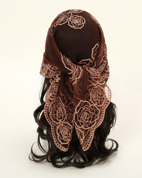 Bloemen Mesh Scallop Design Bandana