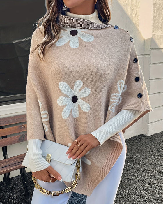Pullover Madeliefjesprint Zijknoop Sjaal Trui