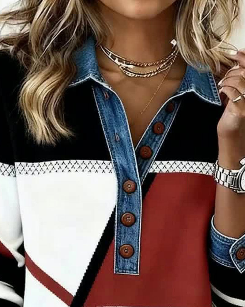 Langmouwen Trui Met Colorblock En Casual Look