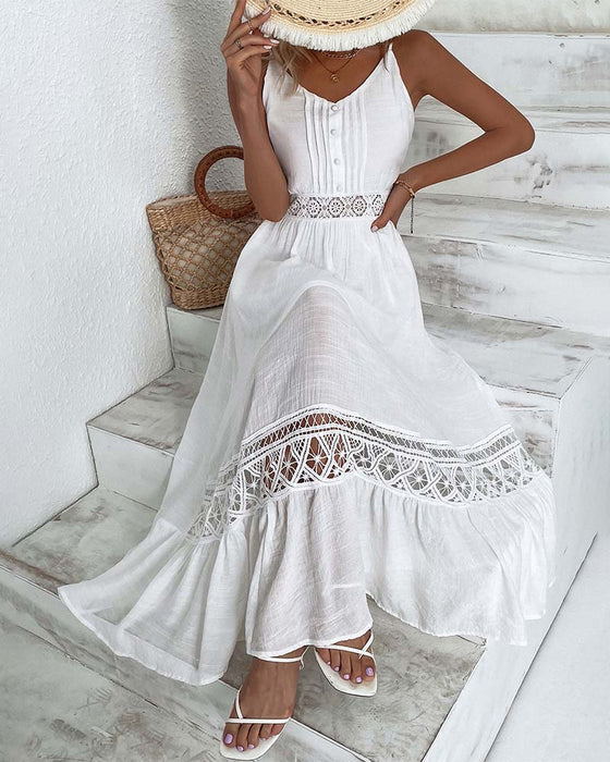 Effen kleur elegant kanten jarreteljurkje