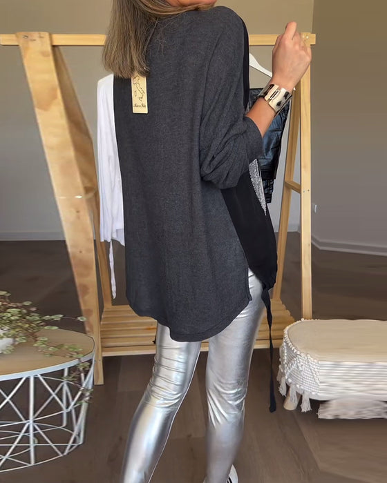 Casual top met lange mouwen en ronde hals