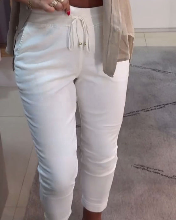 Smalle Broek Casual Met Trekkoord