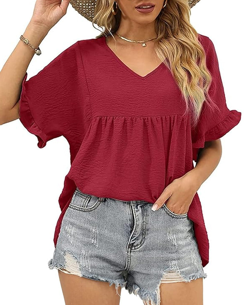 Blouse Casual Ruche Loose Fit