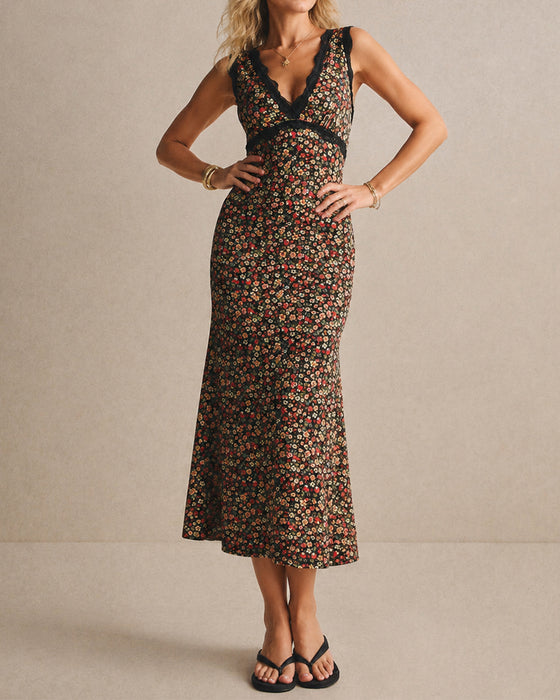 Jurk Casual V-Hals Kant