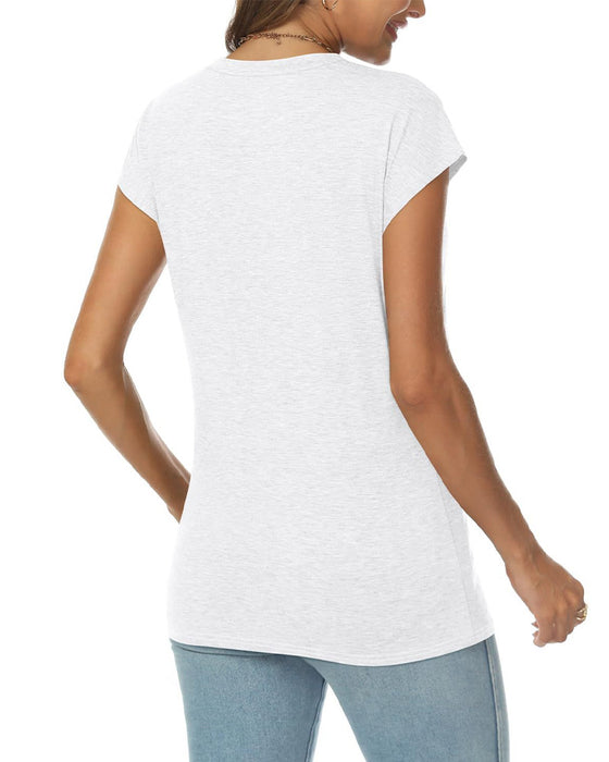 T-Shirt Pullover V-Hals Effen