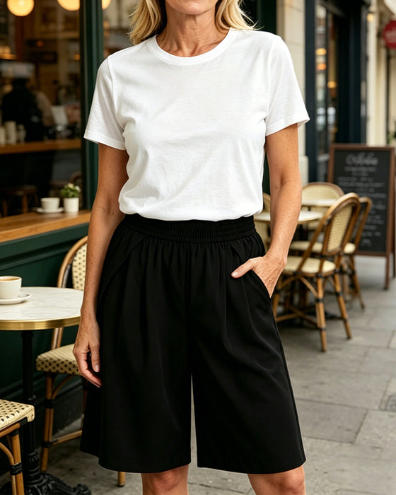 Shorts Elastische Taille Wijdbeen