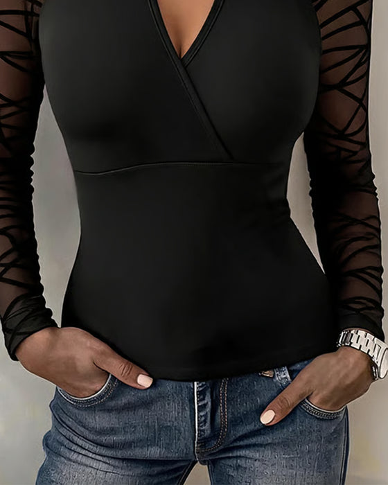 Top Effen Trendy Lange Mouw