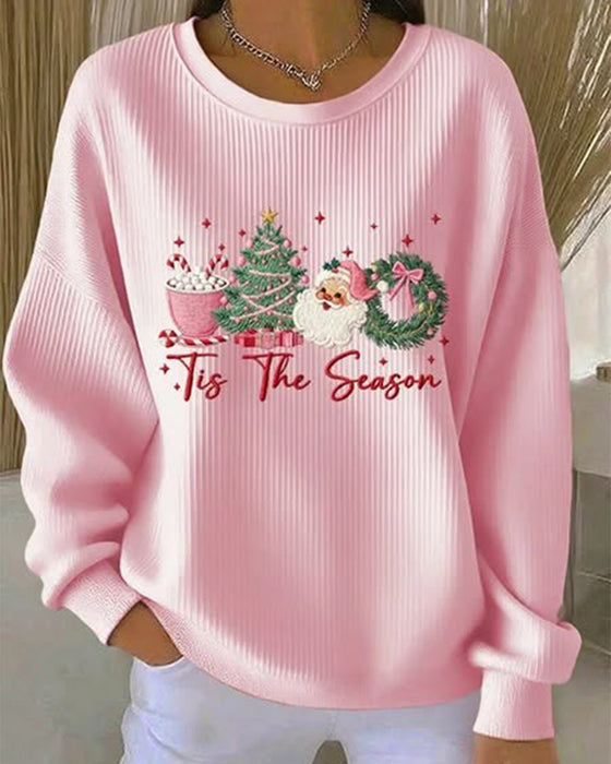 Langmouwige Sweatshirt Met Kerstmanpatroon