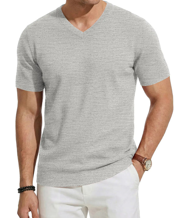 Pullover Mini V-Hals Casual Effen