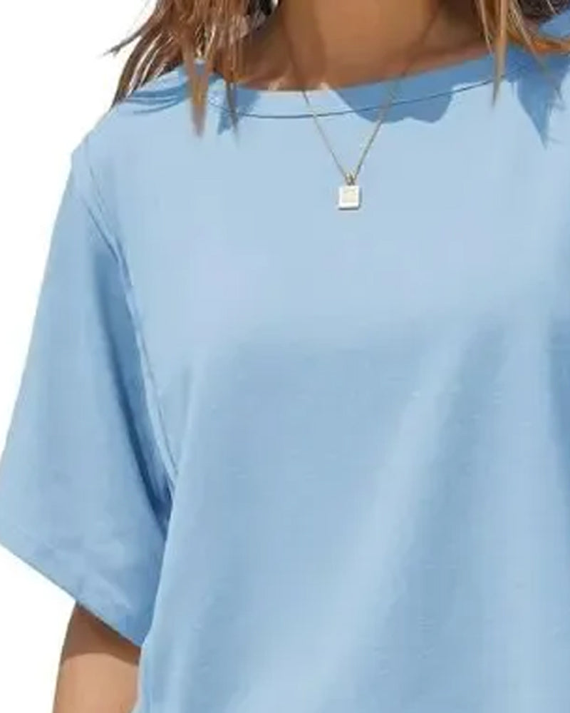 T-Shirts Kort Drop Schouder Los