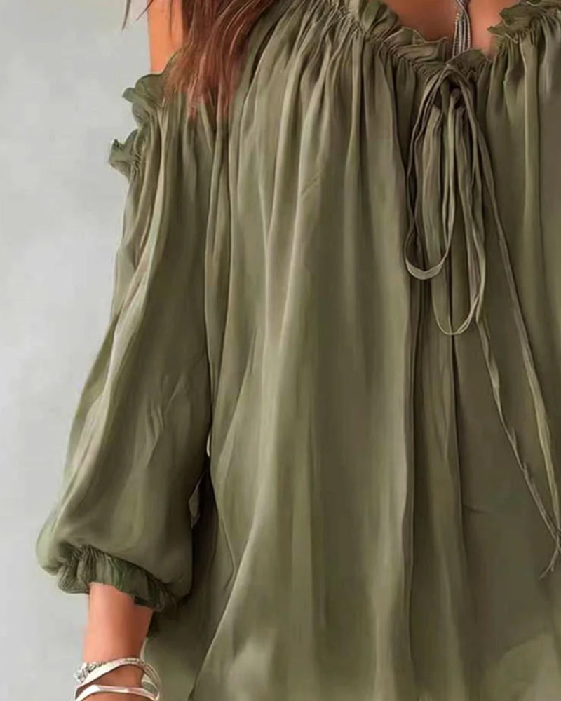 Blouse Ruffle Bandjes Off-Schouder