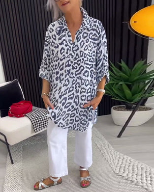 Blouse Revers Luizenprint