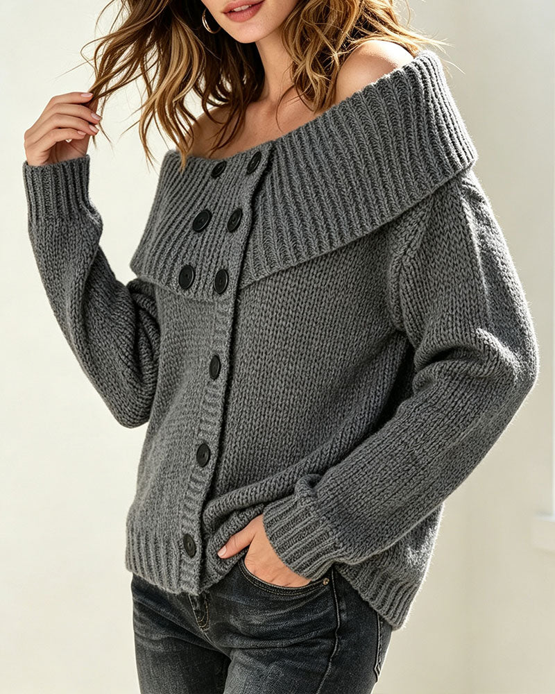 Pullover Reverse Off-Schouder Knoop Off-Schouder