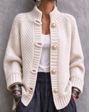 Cardigan Parel Knoop Grof Gebreid