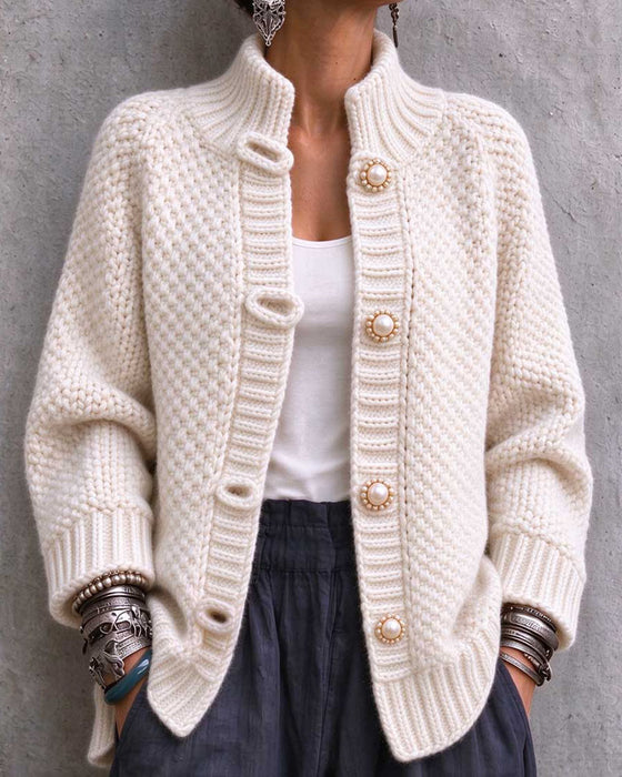 Cardigan Parel Knoop Grof Gebreid