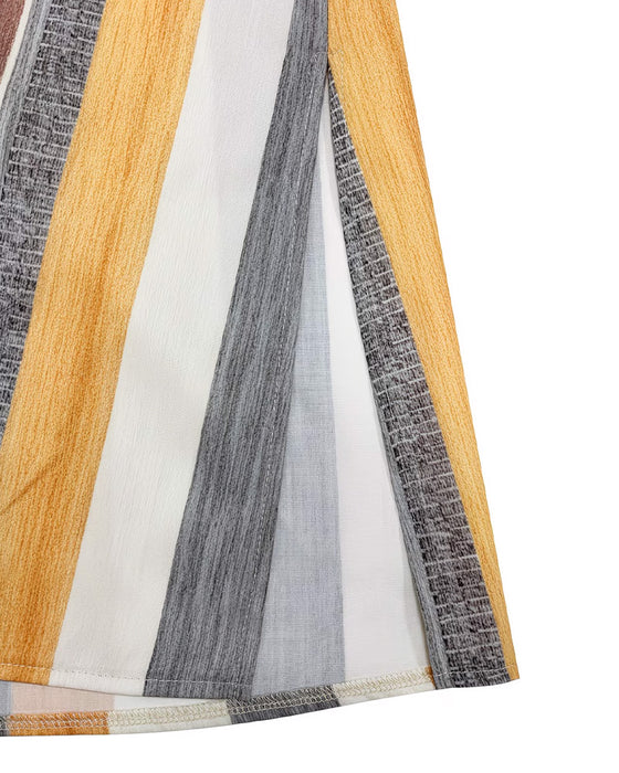 Jurk Casual Gestreept Kraag Midi