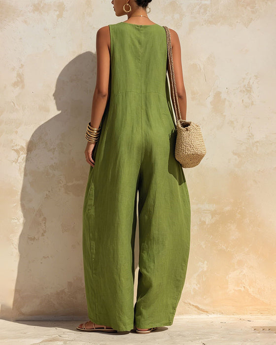 Jumpsuit Kleine V-Hals Wijd