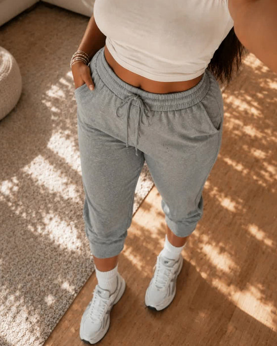 Joggingbroek Elastische Taille Cropped Jogger