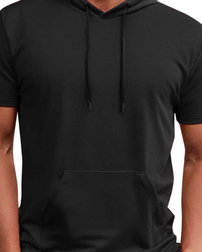 T-Shirt Capuchon Snel Droog Korte Mouw