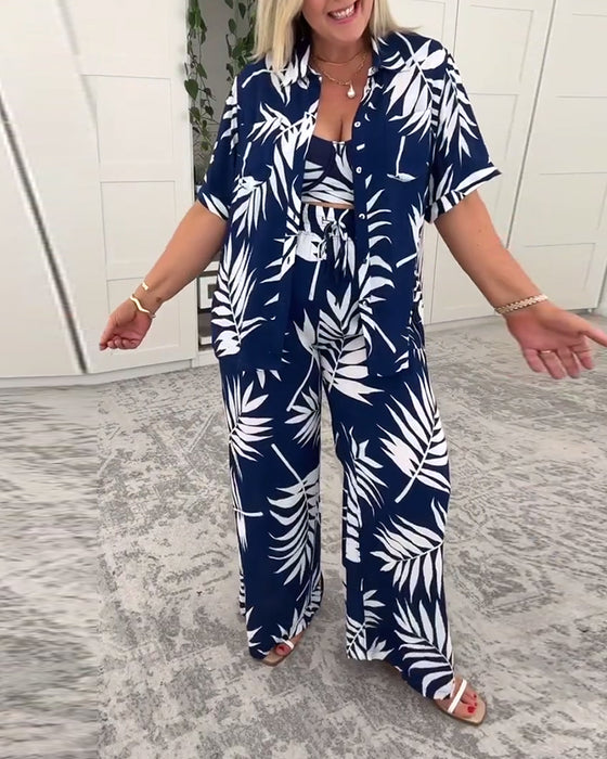 Zwempak Drie-delig Hawaii-print