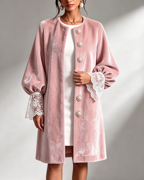 Jas Patchwork Mouw Knoop Trendy