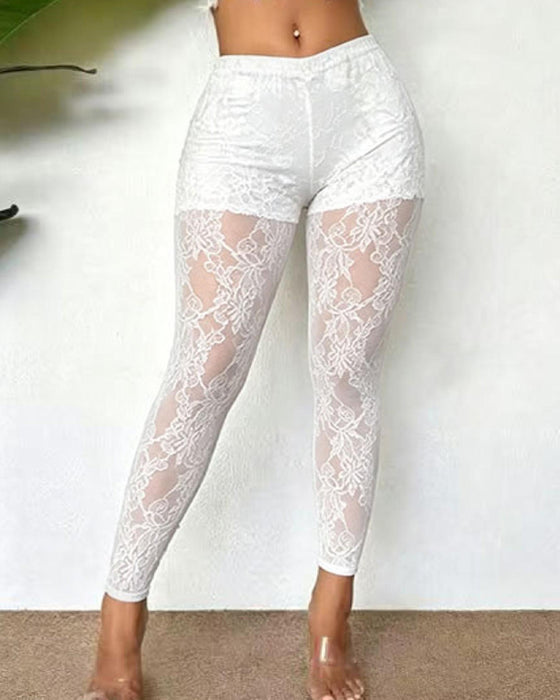 Broek Sheer Kant Skinny