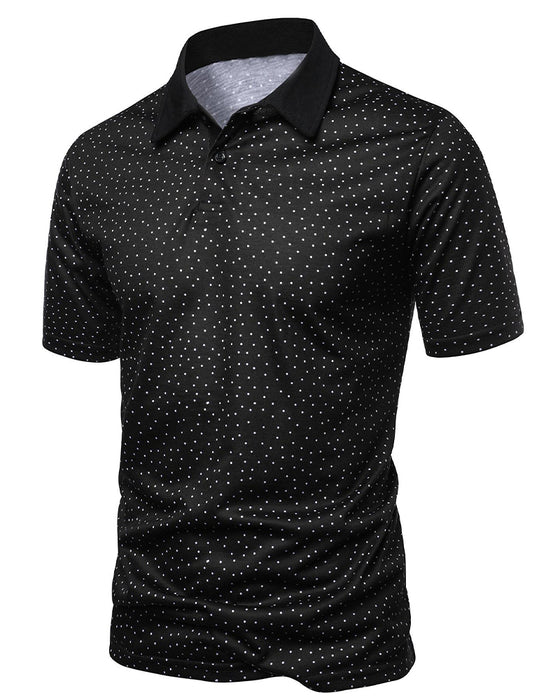 Casual Polo-Kraag T-Shirt Met Kleine Stippen