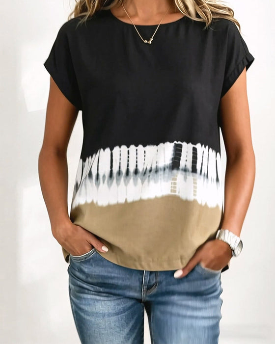 T-Shirt Gradientprint Casual Korte Mouwen