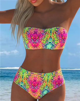 Bikini Bandeau Gedrukt