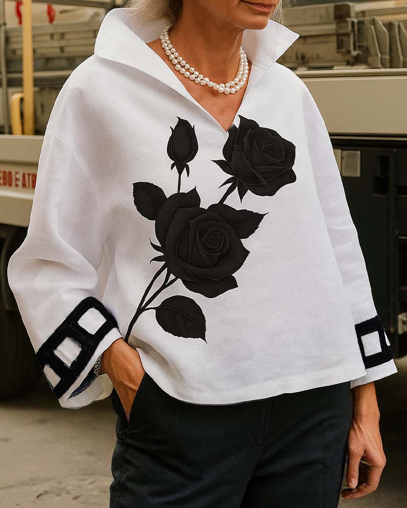 Blouse elegant bedrukt mode