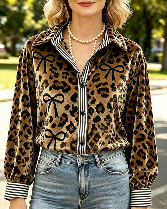 Blouse Luipaard Print Strik