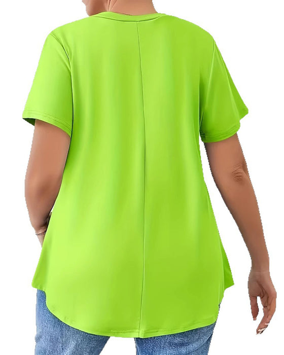 T-Shirt Effen Korte Mouw Kruisband
