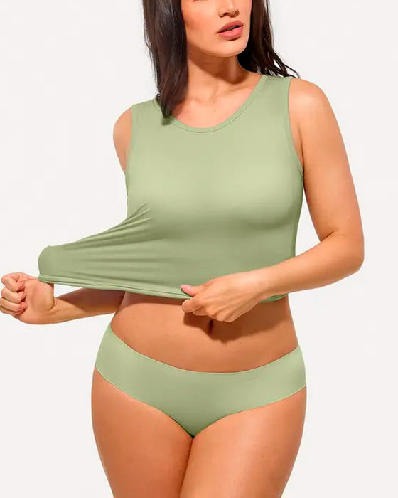 Tanktop Gestreept Ingebouwde Bh