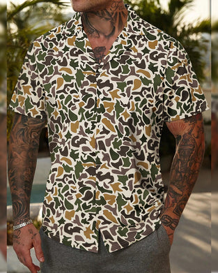 Heren Overhemd Casual Met Camouflage