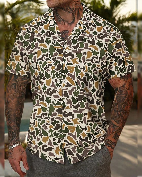 Heren Overhemd Casual Met Camouflage