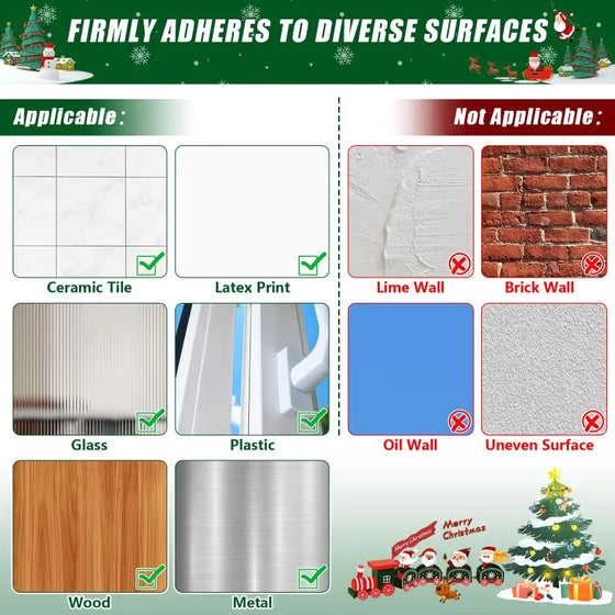 🎄🎅 Kerstman Plakhaakjes (12-Pack) — geen boren, geen spijkers, gewoon pellen, plakken en hangen