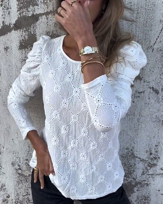 Blouse Met Puffmouwen En Cut-Out Details