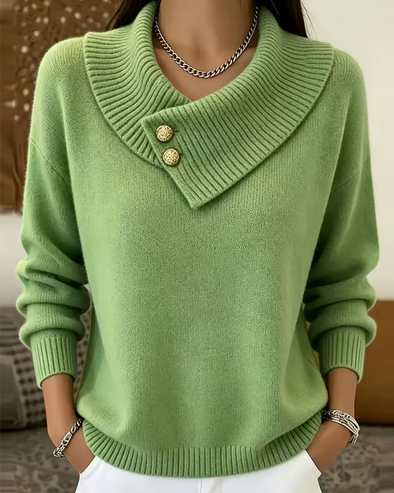Pullover Diagonaal Slag Knoop Effen