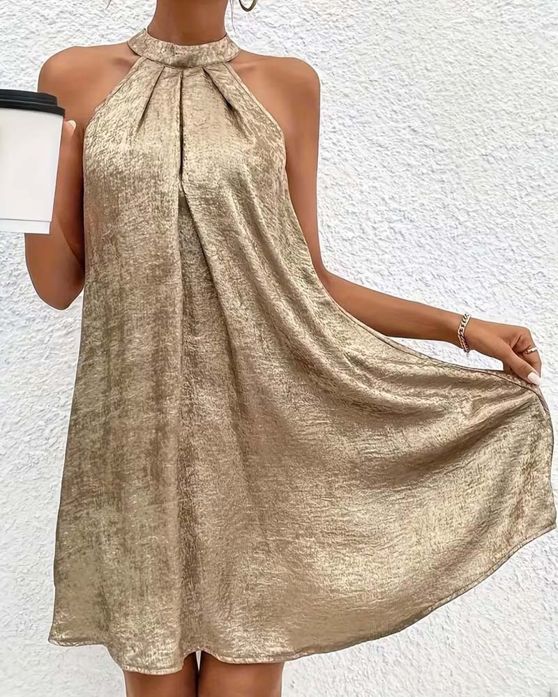 Jurk Lichte Luxe Mouwloos Off-Shoulder Halter