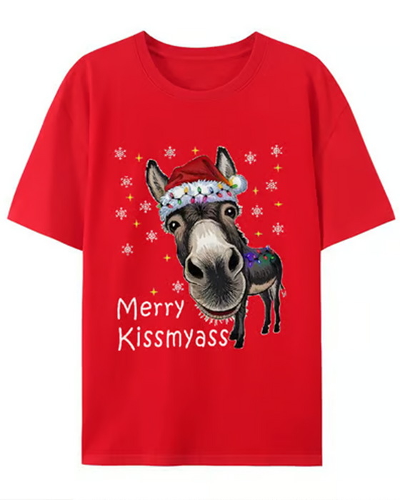 Unisex T-Shirt Kerst Grappige Print Korte Mouw