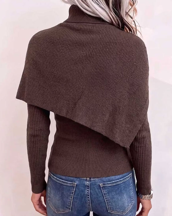 Pullover Sjaalkraag Twee-Delig Gebreid