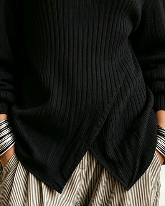 Pullover Off-Schouder Asymmetrisch Mesh