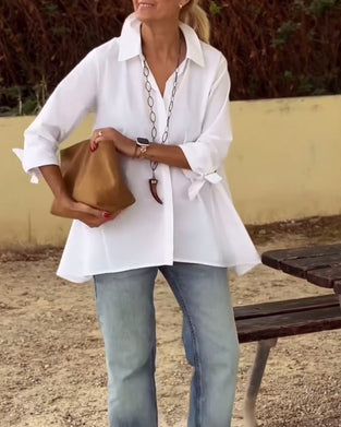 Casual Shirt Met Jasrevers En Lange Mouwen