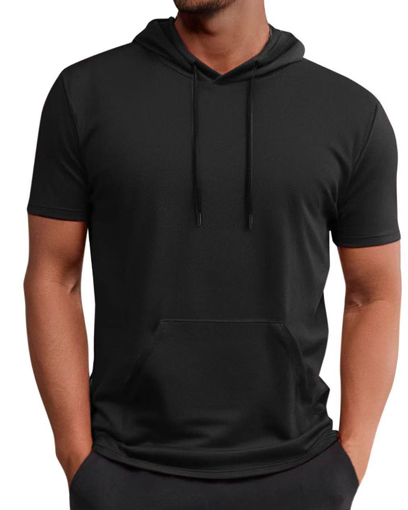 T-Shirt Capuchon Snel Droog Korte Mouw