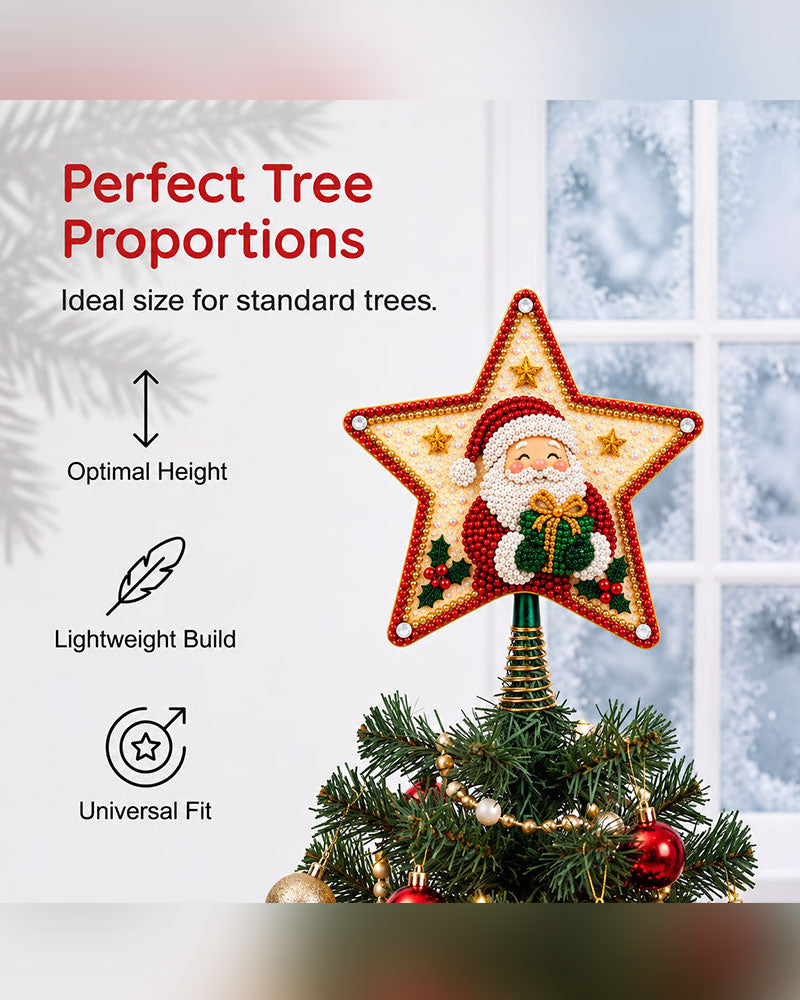 DIY Vijfpuntige Ster Diamant Schilderij Kerstboom Topper