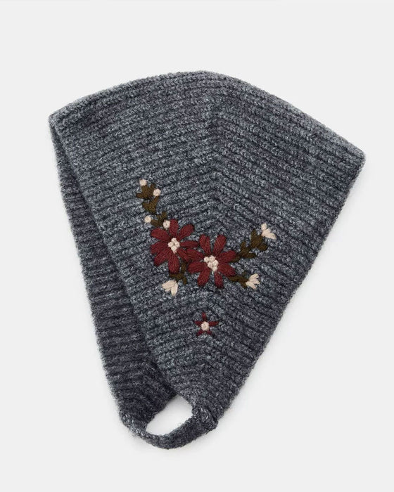 Vintage Gebreide Bloemen Hoofddoek